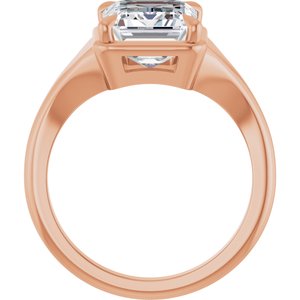 14K Rose Gold 10x8 mm Emerald Ring Mounting – image 3