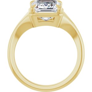 18K Yellow Gold 10x8 mm Emerald Ring Mounting – image 3