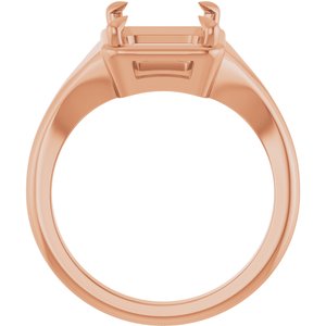 14K Rose Gold 10x8 mm Emerald Ring Mounting – image 4