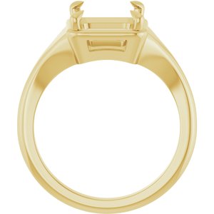 14K Yellow Gold 10x8 mm Emerald Ring Mounting – image 4