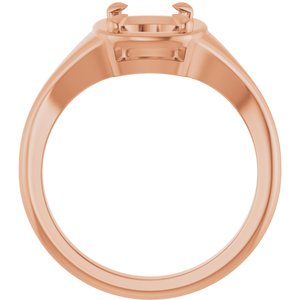 10K Rose Gold 9x7 mm Elongated Cushion Ring Mounting – image 4