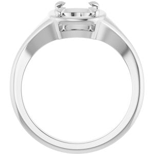 Continuum Sterling Silver 9x7 mm Elongated Cushion Ring Mounting – image 4