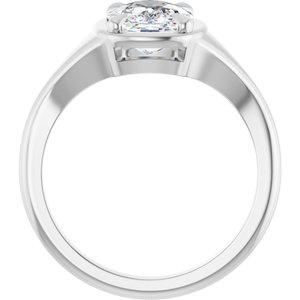 Platinum 9x7 mm Elongated Cushion Ring Mounting – image 3