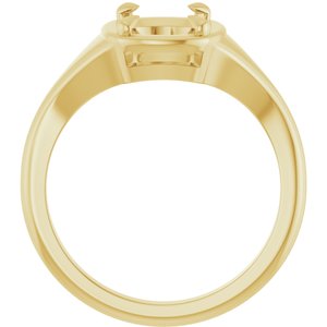 18K Yellow Gold 9x7 mm Elongated Cushion Ring Mounting – image 4