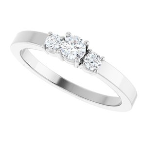 14K X1 White Gold 3.4 mm Round Ring Mounting – image 8