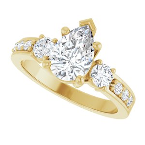 14K Yellow Gold 9x6 mm Pear Ring Mounting – image 8