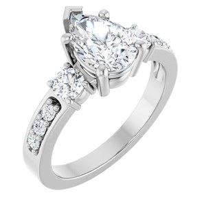 Continuum Sterling Silver 9x6 mm Pear Ring Mounting