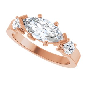 10K Rose Gold 11x5.5 mm Marquise Ring Mounting – image 8