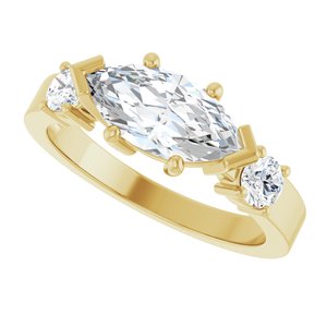 14K Yellow Gold 11x5.5 mm Marquise Ring Mounting – image 8