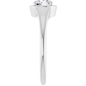 14K White Gold 5.5 mm Round Ring Mounting – image 7