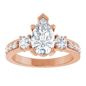 14K Rose Gold 10x6 mm Pear Ring Mounting – image 5
