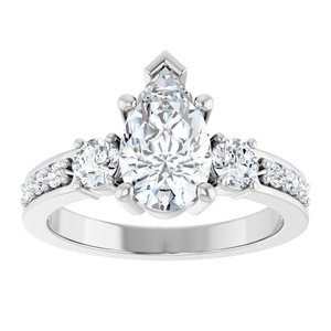 14K White Gold 10x6 mm Pear Ring Mounting – image 5