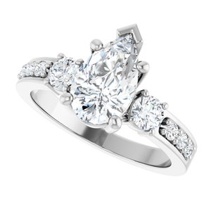 Platinum 10x6 mm Pear Ring Mounting – image 8