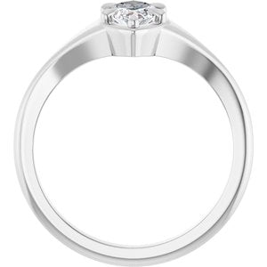14K White Gold 9x4.5 mm Marquise Ring Mounting – image 3