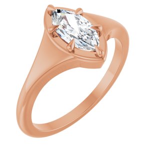 10K Rose Gold 9x4.5 mm Marquise Ring Mounting