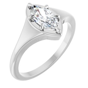 14K White Gold 9x4.5 mm Marquise Ring Mounting