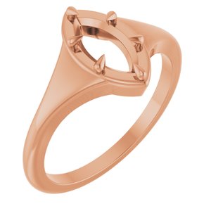 14K Rose Gold 9x4.5 mm Marquise Ring Mounting – image 2