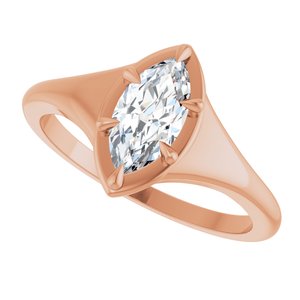 18K Rose Gold 9x4.5 mm Marquise Ring Mounting – image 8