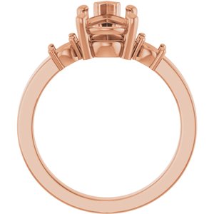 14K Rose Gold 11.5x7 mm Pear Ring Mounting – image 4