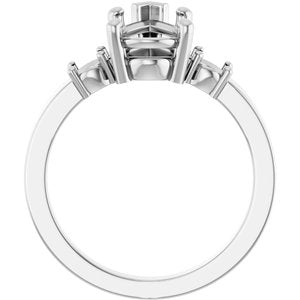 18K White Gold 11.5x7 mm Pear Ring Mounting – image 4