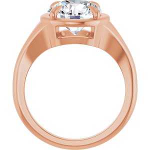 10K Rose Gold 9.4 mm Round Ring Mounting – image 3