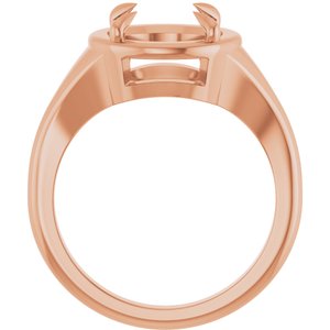 14K Rose Gold 9.4 mm Round Ring Mounting – image 4