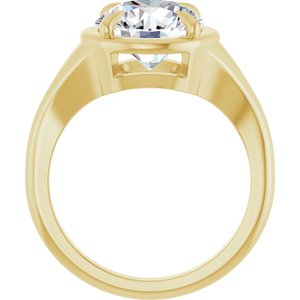 14K Yellow Gold 9.4 mm Round Ring Mounting – image 3