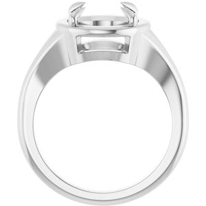 14K X1 White Gold 9.4 mm Round Ring Mounting – image 4