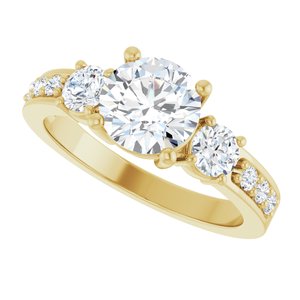 14K Yellow Gold 7 mm Round Ring Mounting – image 8