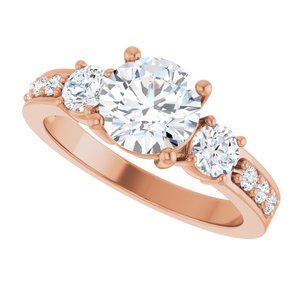 10K Rose Gold 7 mm Round Ring Mounting – image 8