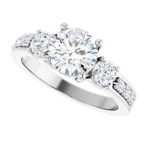 14K X1 White Gold 7 mm Round Ring Mounting – image 8