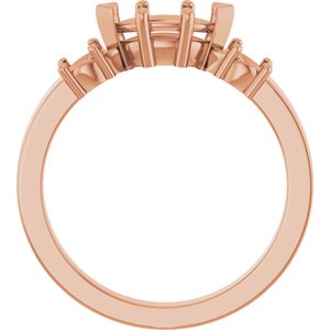 14K Rose Gold 8x4 mm Marquise Ring Mounting – image 4