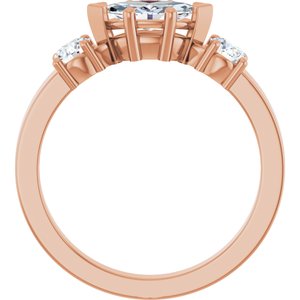 14K Rose Gold 8x4 mm Marquise Ring Mounting – image 3