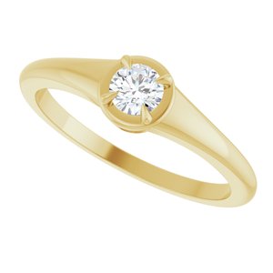 18K Yellow Gold 3.8 mm Round Ring Mounting – image 8