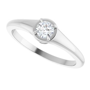 10K White Gold 3.8 mm Round Ring Mounting – image 8