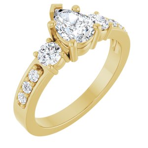 10K Yellow Gold 7x5 mm Pear Ring Mounting