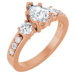 14K Rose Gold 7x5 mm Pear Ring Mounting