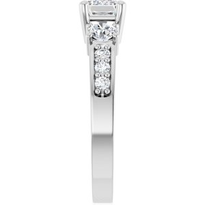 10K White Gold 6.5x4.5 mm Emerald Ring Mounting – image 7