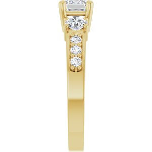 14K Yellow Gold 6.5x4.5 mm Emerald Ring Mounting – image 7