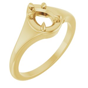18K Yellow Gold 7x5 mm Pear Ring Mounting – image 2