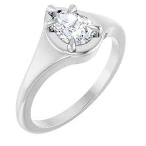 14K White Gold 7x5 mm Pear Ring Mounting