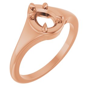 14K Rose Gold 7x5 mm Pear Ring Mounting – image 2