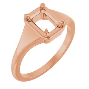 10K Rose Gold 7x5 mm Emerald Ring Mounting – image 2