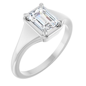 Sterling Silver 7x5 mm Emerald Ring Mounting
