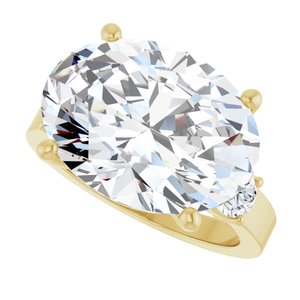 18K Yellow Gold 16x12 mm Oval Ring Mounting – image 8