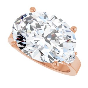 18K Rose Gold 16x12 mm Oval Ring Mounting – image 8
