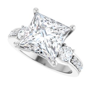 Sterling Silver 9x9 mm Square Ring Mounting – image 8
