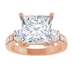 10K Rose Gold 9x9 mm Square Ring Mounting – image 5