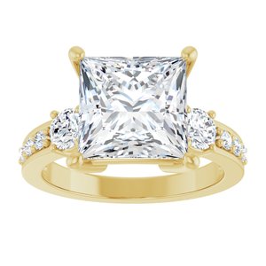 14K Yellow Gold 9x9 mm Square Ring Mounting – image 5