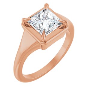 10K Rose Gold 6.5x6.5 mm Square Ring Mounting